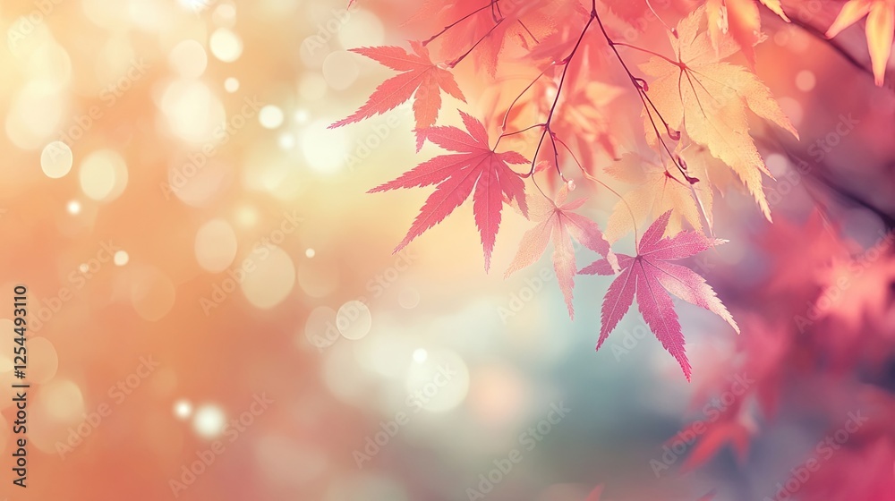 Web banner design for autumn season and end year activity with red and yellow maple leaves, soft focus light and bokeh background Web banner design for autumn season and end year activity with red and yellow maple leaves, soft focus light and bokeh background