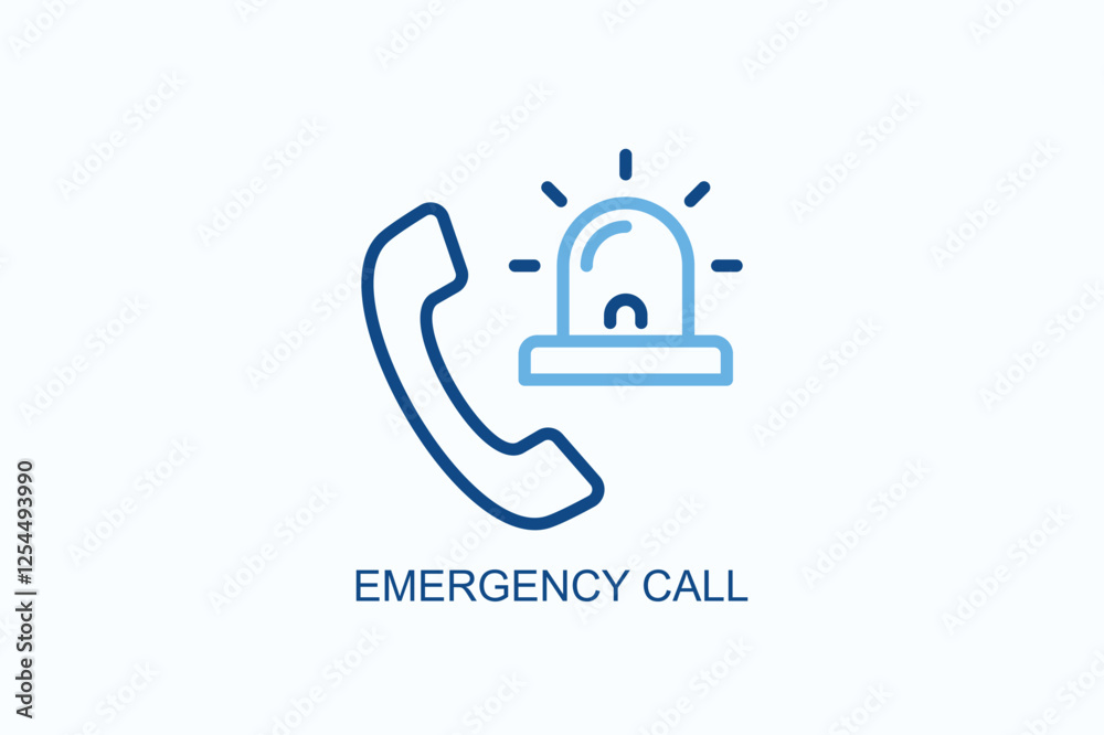 Emergency Call Icon Or Logo Isolated Illustration Emergency Call Icon Or Logo Isolated Illustration
