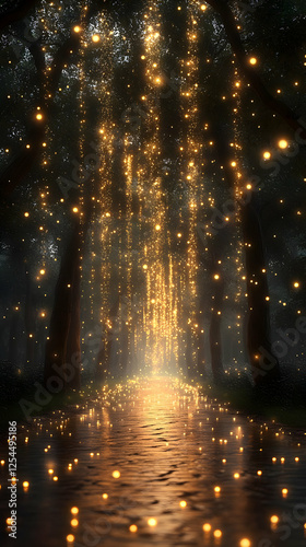 Wallpaper Mural Glowing Path Through Magical Forest At Night Torontodigital.ca