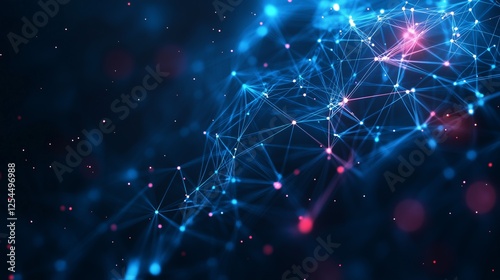 Abstract background showing network of lines connecting dots forming a futuristic plexus structure
