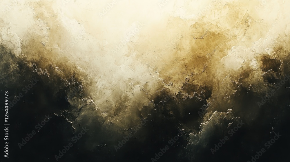 Obraz premium Golden cloudscape, atmospheric, dramatic lighting, background texture, design element
