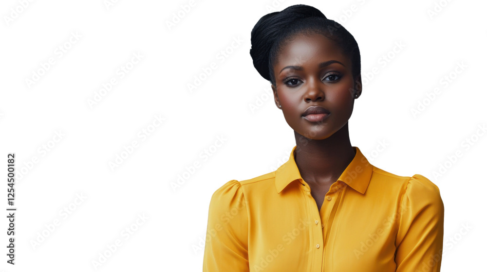 Confident young businesswoman posing on transparent background Confident young businesswoman posing on transparent background