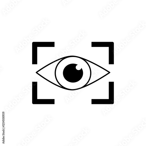 Retinal scan icon isolated on white background.