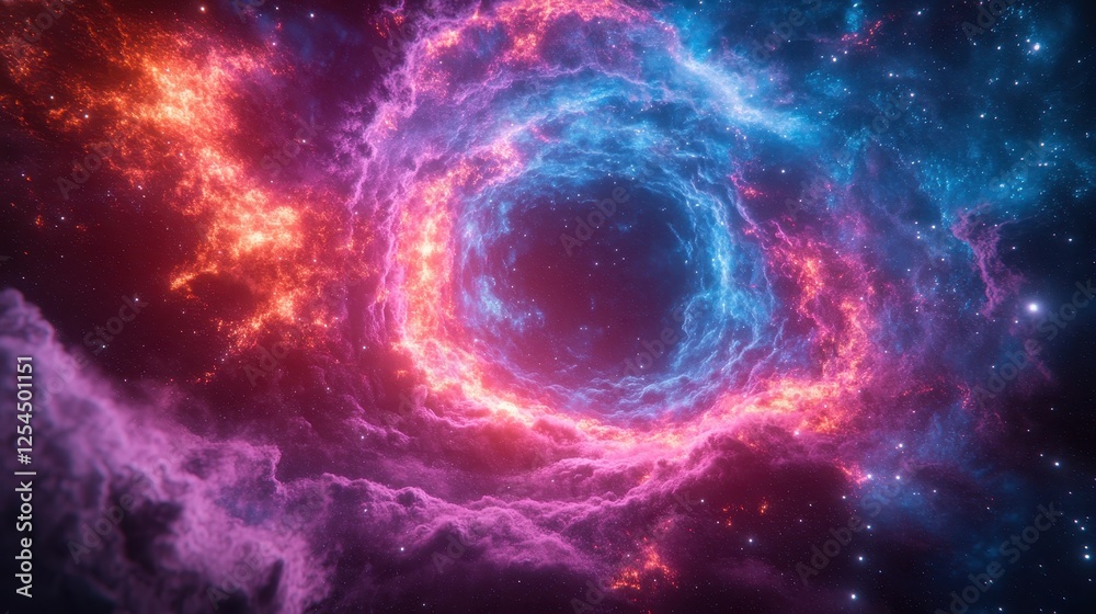 Cosmic Nebula Ring, vibrant colors, interstellar gas, background stars, space exploration Cosmic Nebula Ring, vibrant colors, interstellar gas, background stars, space exploration
