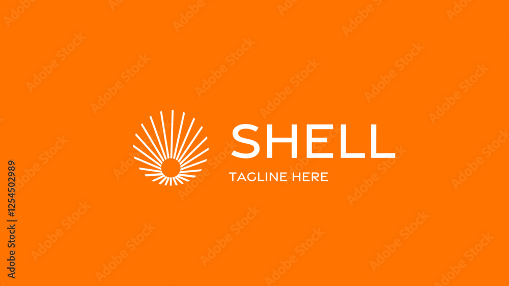 Linear logo of a sun or a shell. Vector logo, brand, visual identity