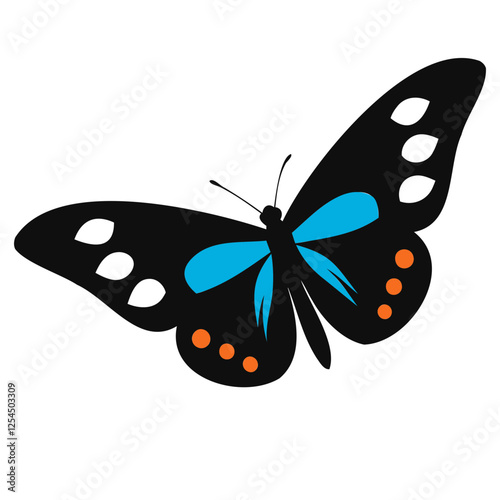 Pipevine Butterfly Silhouette Vector High-Quality Illustration on Transparent Background