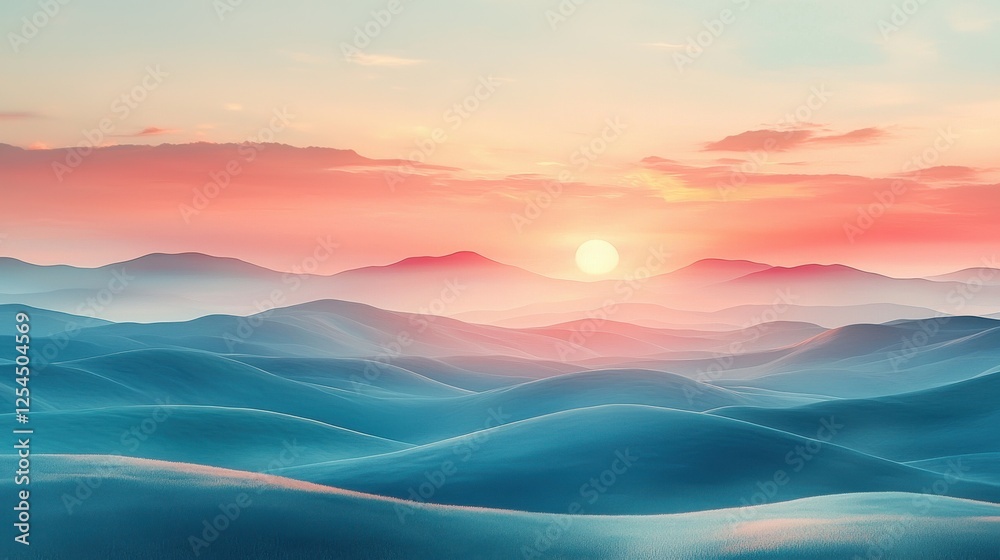 Serene Sunrise Over Misty Mountains Serene Sunrise Over Misty Mountains