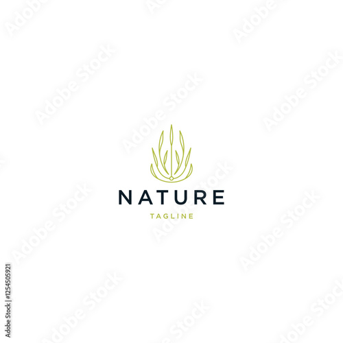 Wallpaper Mural Nature leaf with line art style logo design template flat vector Torontodigital.ca