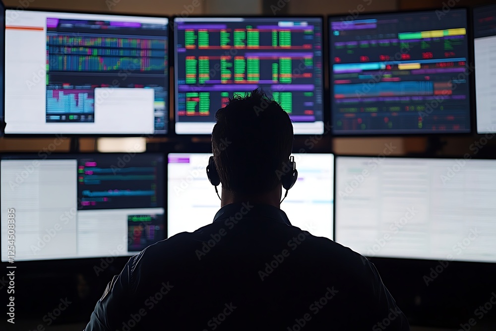 Traders analyzing fluctuating stocks in a fast-paced financial environment Traders analyzing fluctuating stocks in a fast-paced financial environment
