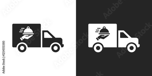 Food delivery truck icon vector design