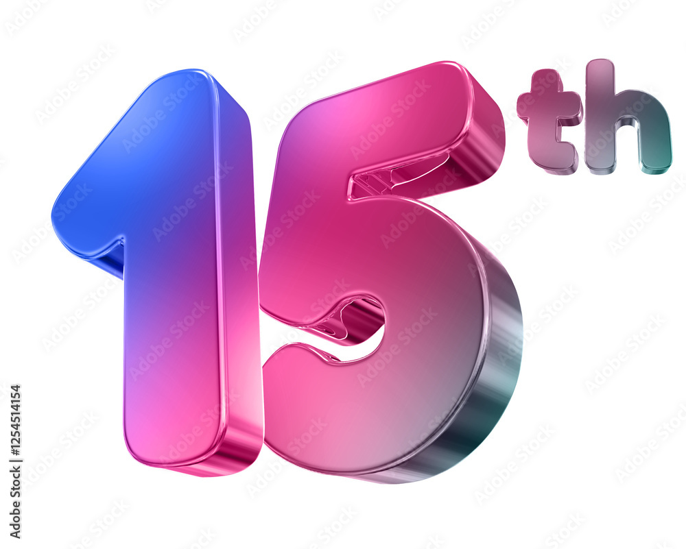 15 Year Anniversary Gradient Number 15 Year Anniversary Gradient Number