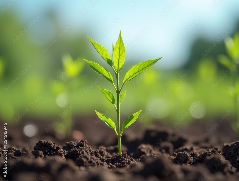 A young tree sapling with bright green leaves in fresh soil, illuminated by sunlight in an outdoor garden, symbolizing growth and nature. A young tree sapling with bright green leaves in fresh soil, illuminated by sunlight in an outdoor garden, symbolizing growth and nature.