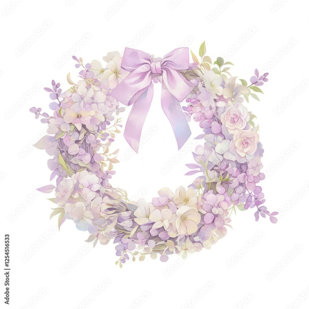 Pastel coquette wreath illustration blossoms flower. Pastel coquette wreath illustration blossoms flower.