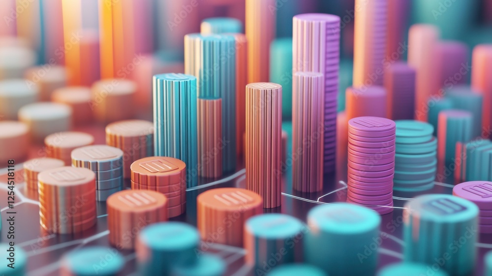 A vibrant, abstract representation of data visualizations featuring colorful bars and circular elements, suggesting financial or statistical analysis. A vibrant, abstract representation of data visualizations featuring colorful bars and circular elements, suggesting financial or statistical analysis.