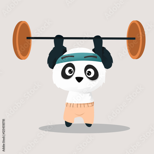 Panda do lifting weights sport