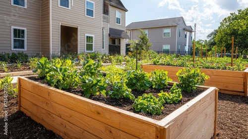 Wallpaper Mural Community Vegetable Garden Under Bright Sky in Residential Area Torontodigital.ca