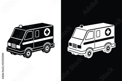 Minimalist Ambulance Icon. Perfect for Web & App Designs