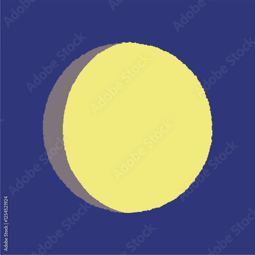 アナログ手描き風の月