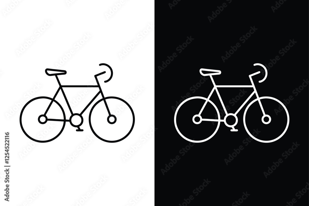 Fototapeta premium Clean and Modern Bicycle Transport Icons for Designers
