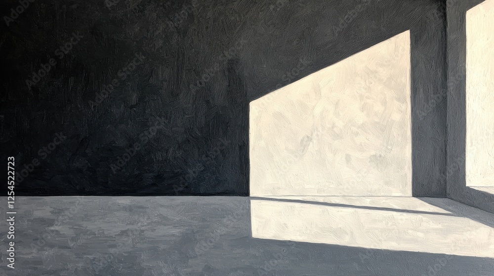 Minimalist Interior with Shadows and Light in Monochrome Palette Minimalist Interior with Shadows and Light in Monochrome Palette