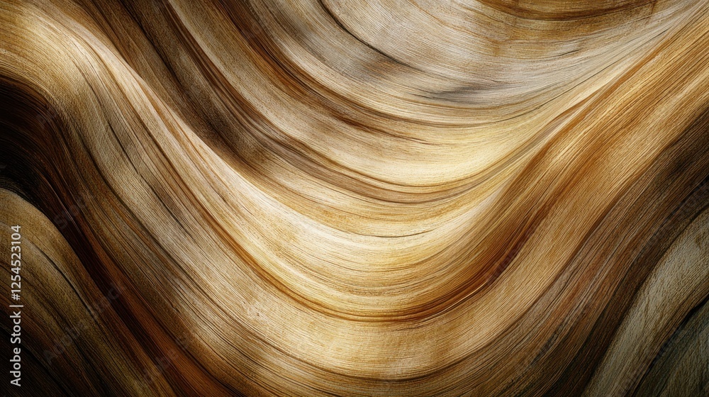 Obraz premium Swirling wood grain texture, canyon light, abstract background, design element