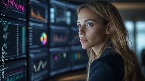 Free Download Financial Analyst from Peru Examining Data Streams on Multiple Computer Screens - GFXLoad