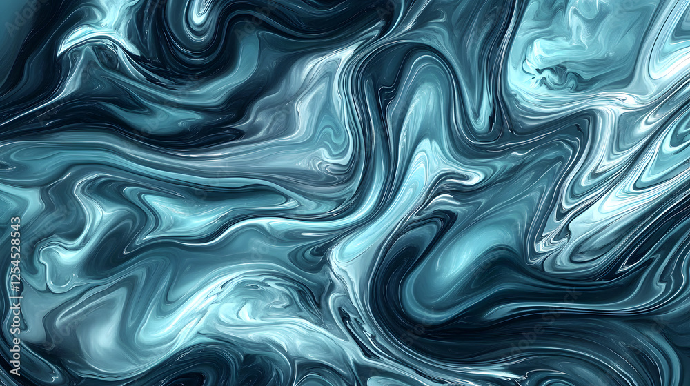 Fototapeta premium Blue marble texture with swirling patterns and cosmic appearance suitable for backgrounds and design projects