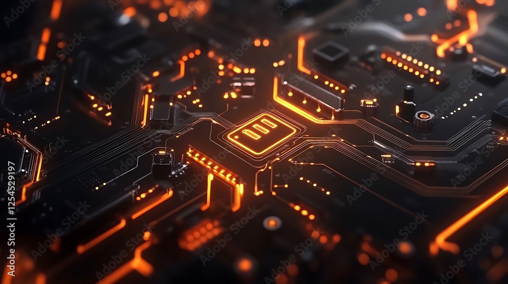 Glowing Circuit Board: A Futuristic Tech Image Glowing Circuit Board: A Futuristic Tech Image