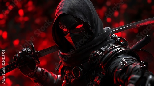 Crimson Ninja: A Digital Warrior's Gaze