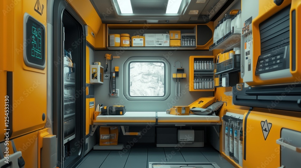 Obraz premium Futuristic Mobile Medical Unit: A Glimpse into Tomorrow's Healthcare