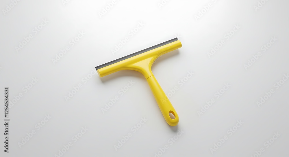 Yellow Squeegee for Cleaning Glass Surfaces with a Handle Yellow Squeegee for Cleaning Glass Surfaces with a Handle