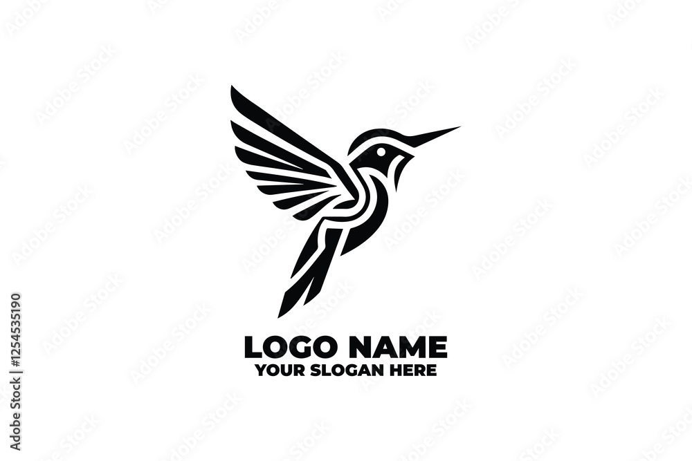 Fototapeta premium Hummingbird logo with futuristic clean lines