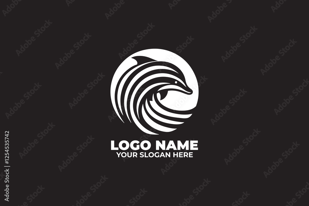 Dynamic dolphin logo with smooth curves Dynamic dolphin logo with smooth curves