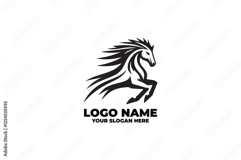 Galloping horse logo with sharp angles Galloping horse logo with sharp angles
