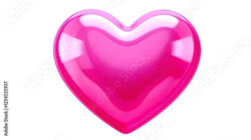 Wallpaper Mural Vibrant pink 3d heart on transparent background. png image. Torontodigital.ca