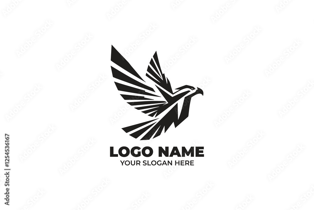 Obraz premium Geometric eagle logo with futuristic wings