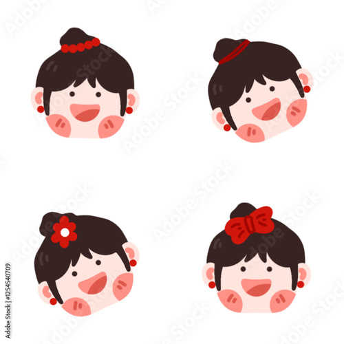 set of funny cartoon faces
