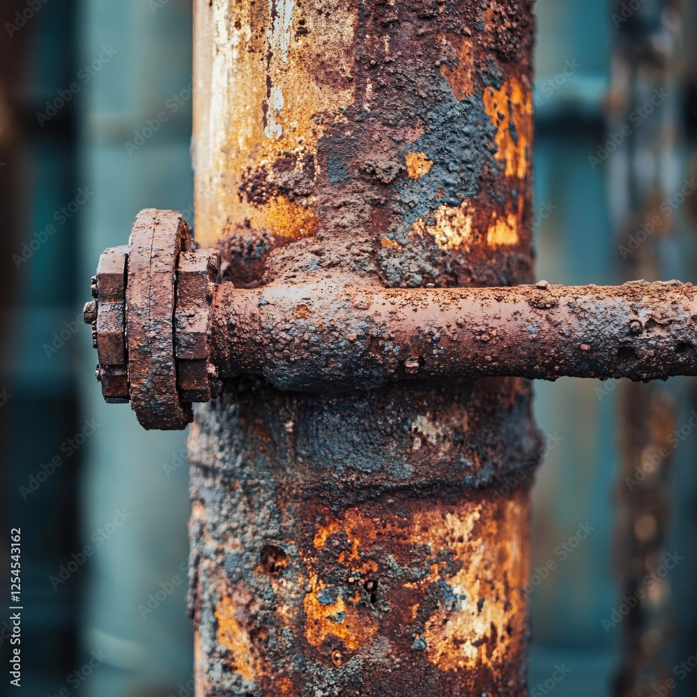 Industrial Rust A Captivating Close Up of Weathered Metal Piping Showing Texture and Decay Industrial Rust A Captivating Close Up of Weathered Metal Piping Showing Texture and Decay