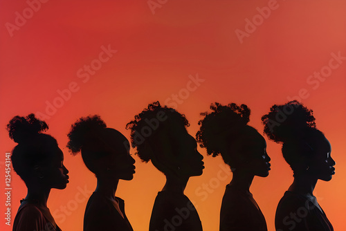 Unified Diversity: Quintuplets Silhouettes Displaying Individuality Through Unique Outlines photo