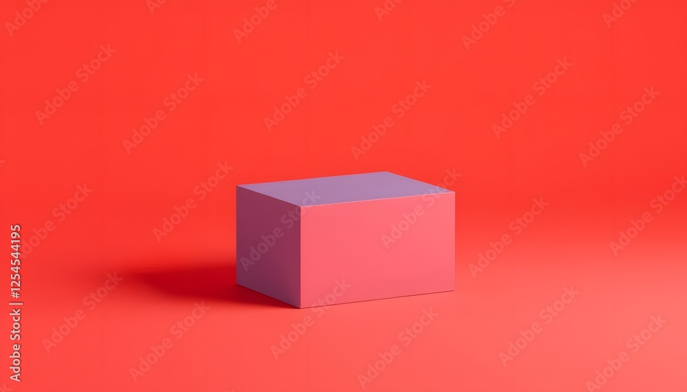 Geometric Block on Bright Red Background for Product Mockups Geometric Block on Bright Red Background for Product Mockups