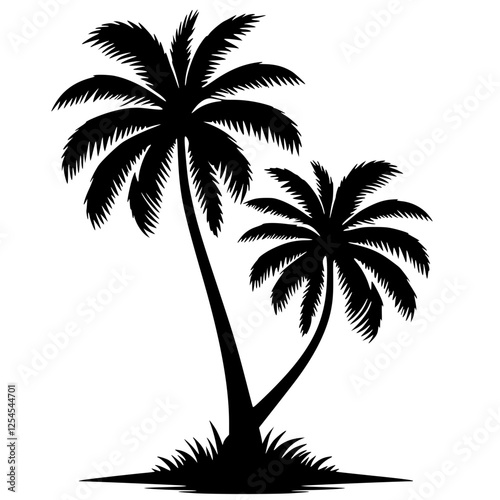 Silhouette of coconut tree