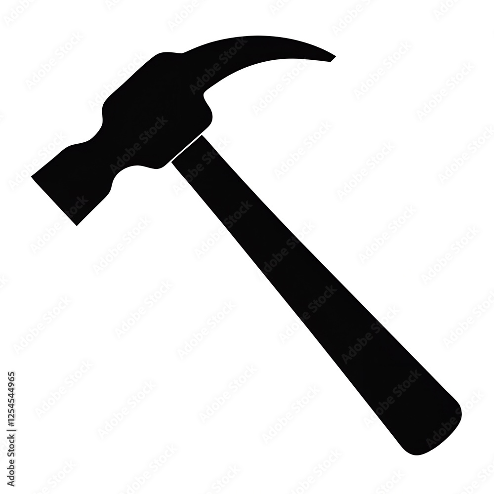 Silhouette of hammer on white background Silhouette of hammer on white background