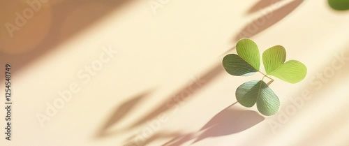 close-up of a clover leave with bright copy space