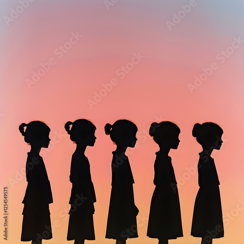 Unified Diversity: Quintuplets Silhouettes Displaying Individuality Through Unique Outlines