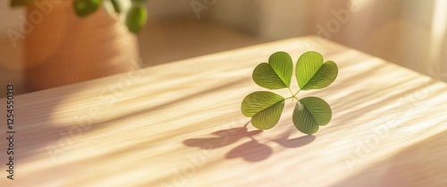 close-up of a clover leave with bright copy space
