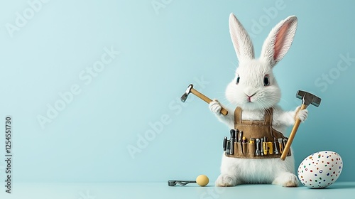 Handy Easter Bunny with Tools