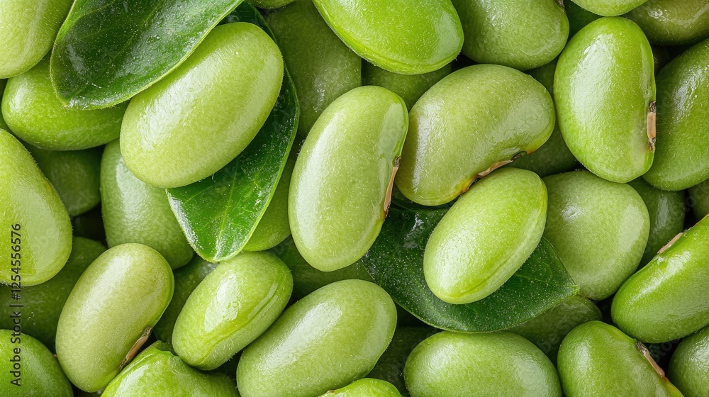 Fresh green soybeans close-up, food background Fresh green soybeans close-up, food background