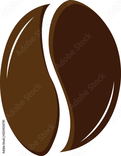 Dark Roasted Coffee Bean Vector Illustration