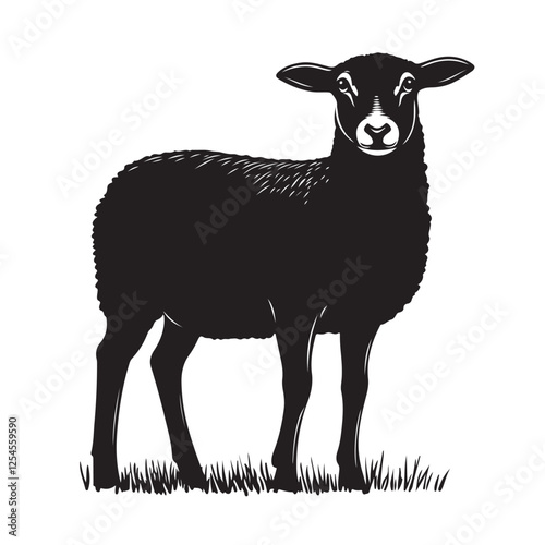 Vector Illustration of a Mountain Goat