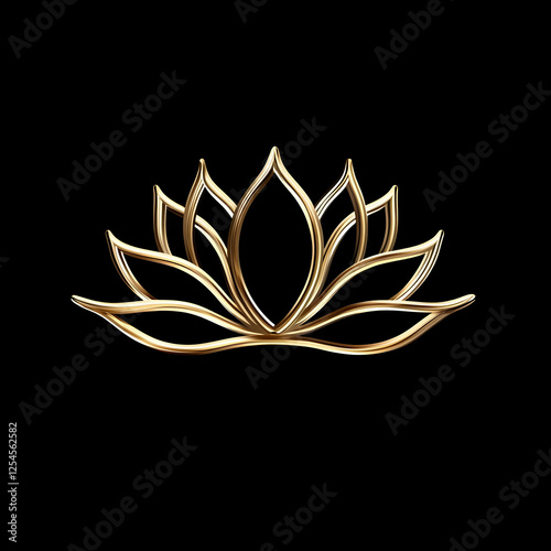 Obraz na płótnie Golden Lotus 3D Illustration w salonie